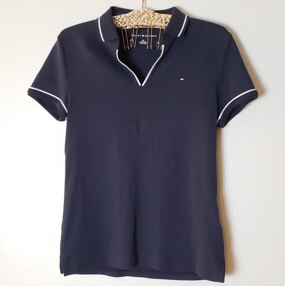 Tommy Hilfiger Navy Buttonless Polo - Picture 3 of 6